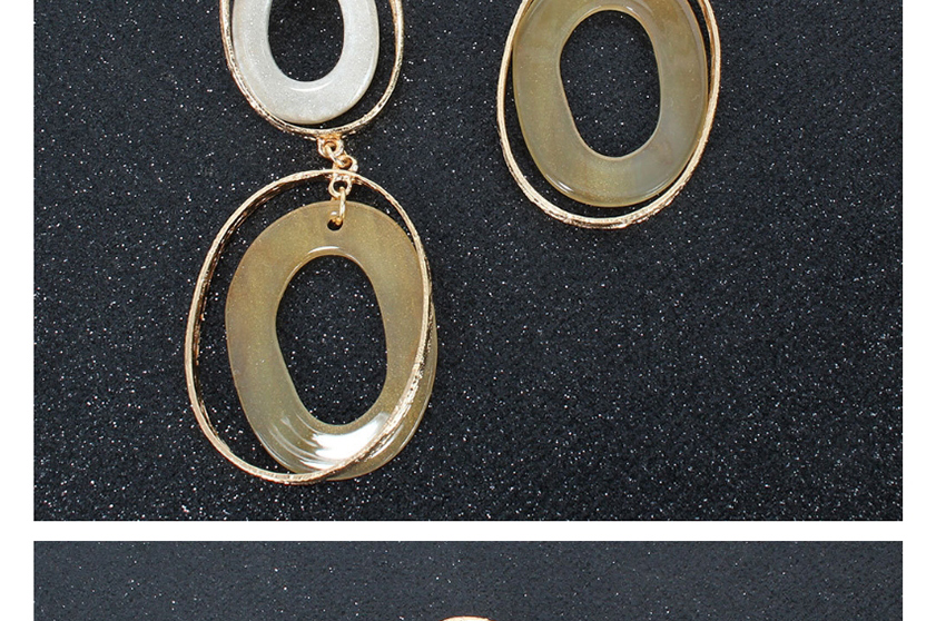 Fashion Golden Multilayer Oval Alloy Acetate Earrings,Drop Earrings