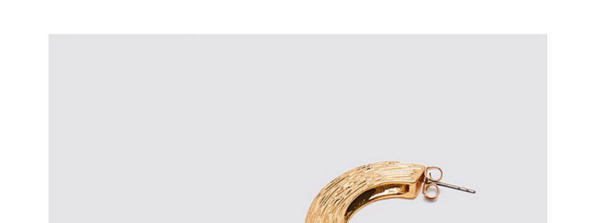 Fashion Golden Alloy Geometric C-shaped Earrings,Stud Earrings