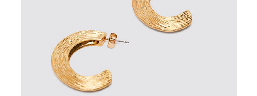 Fashion Golden Alloy Geometric C-shaped Earrings,Stud Earrings