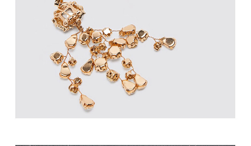 Fashion Golden Crystal Branches Diamond Earrings,Drop Earrings