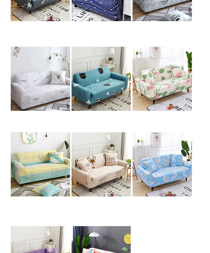 Fashion European Blue Multifunctional Knitted Stretch Printed Sofa Cover,Home Textiles