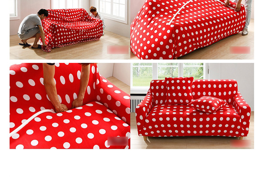 Fashion Scarlet Solid Color Stretch All-inclusive Fabric Slip Resistant Sofa Cover,Home Textiles