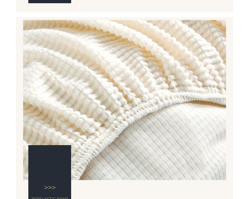 Fashion Beige Thick Corn Wool Dustproof Solid Color All-inclusive Elastic Non-slip Sofa Cover,Home Textiles