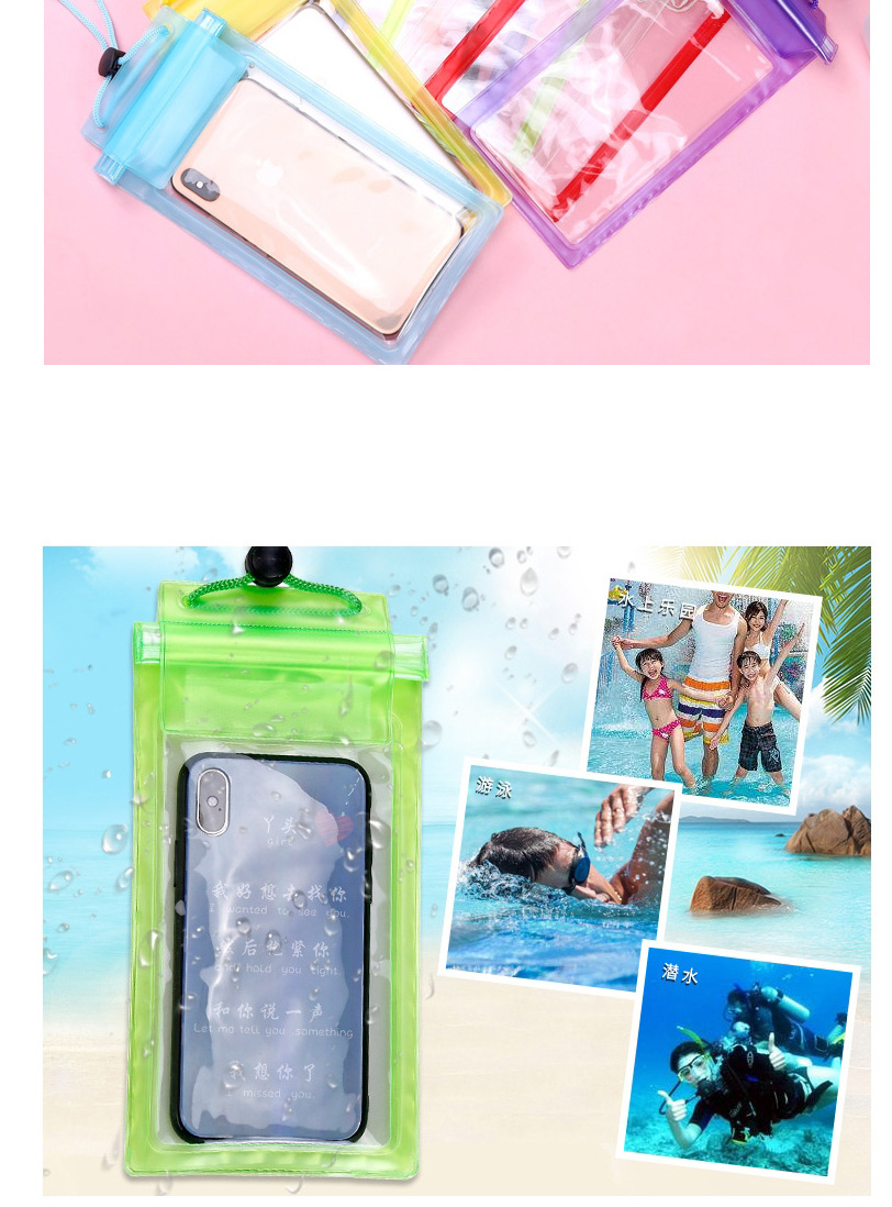Fashion White Pvc Transparent Three Drifting Swimming Hot Spring Mobile Phone Waterproof Bag,Household goods