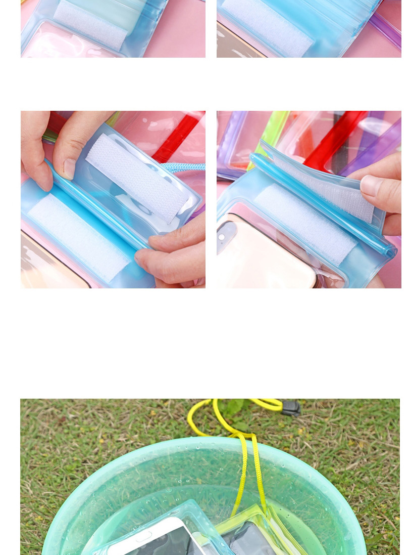 Fashion Red Pvc Transparent Three Drifting Swimming Hot Spring Mobile Phone Waterproof Bag,Household goods