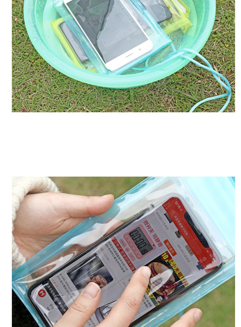 Fashion Red Pvc Transparent Three Drifting Swimming Hot Spring Mobile Phone Waterproof Bag,Household goods