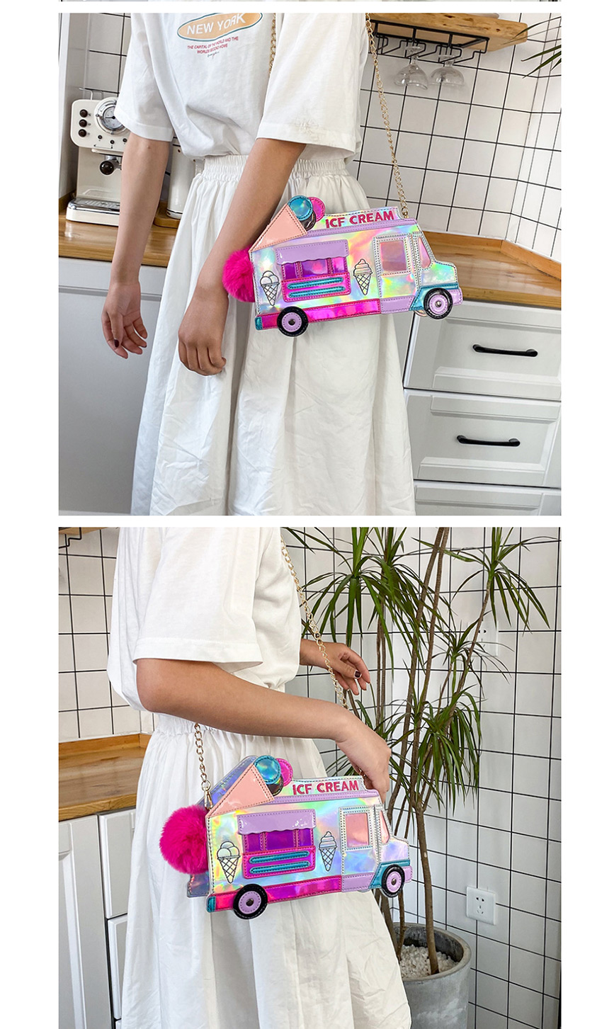 Fashion White Ice Cream Car Laser Chain Shoulder Crossbody Bag,Shoulder bags