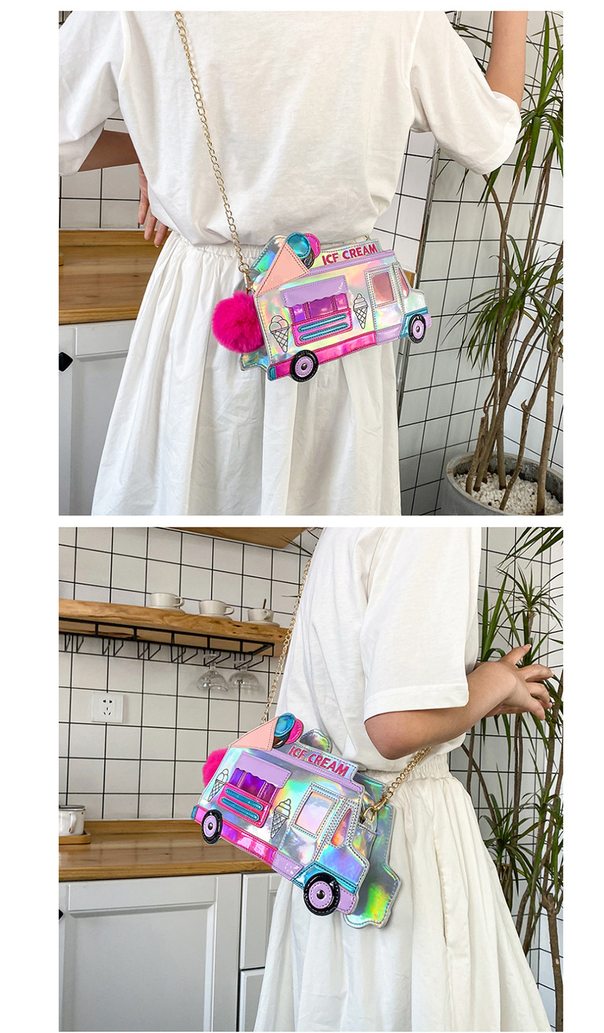 Fashion White Ice Cream Car Laser Chain Shoulder Crossbody Bag,Shoulder bags