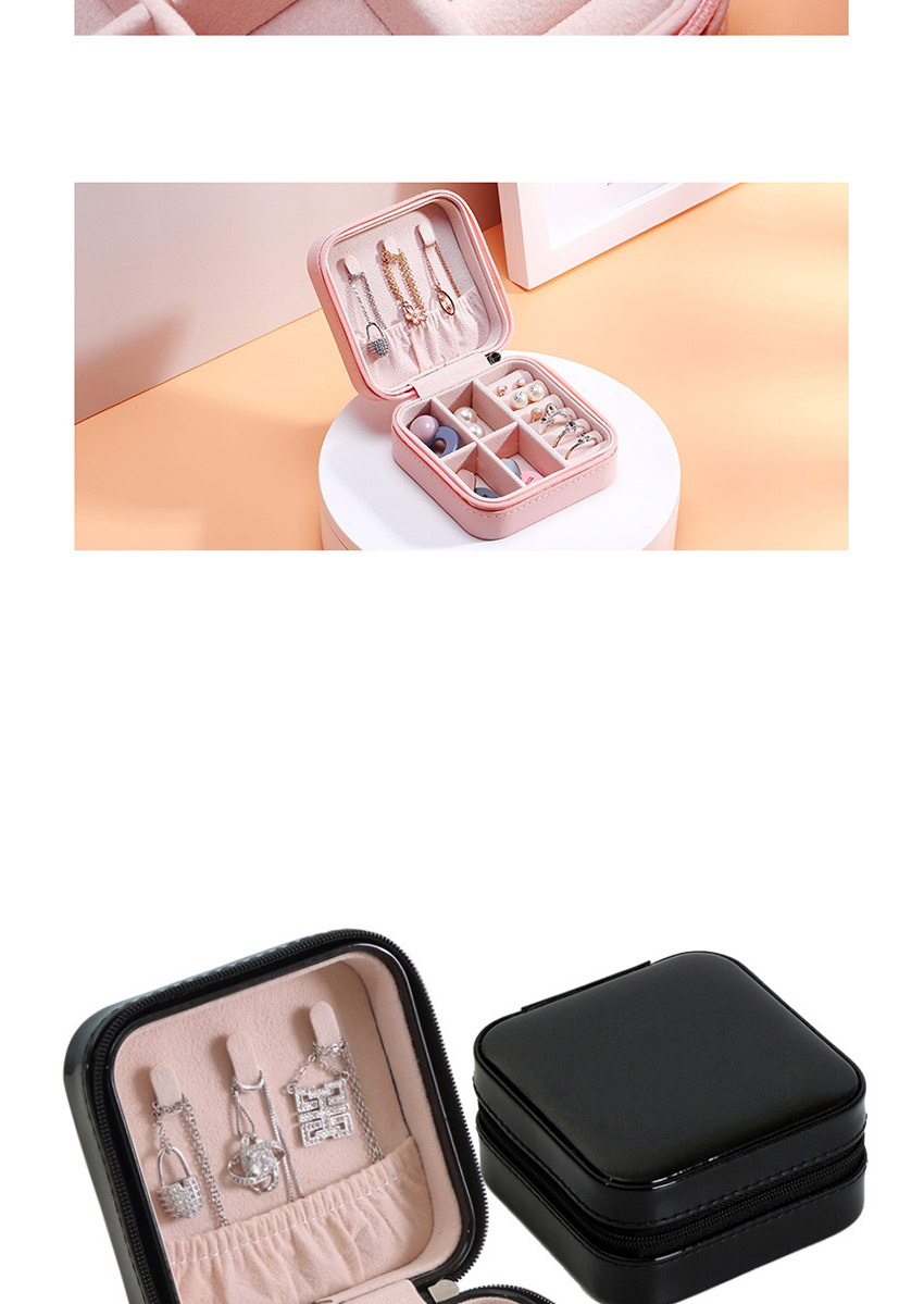 Fashion Bare Powder Pu Single Layer Portable Earring Ring Jewelry Box,Jewelry Packaging & Displays