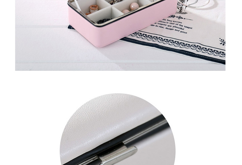 Fashion Pink Pu Jewelry Portable Earrings Ring Jewelry Box,Jewelry Findings & Components
