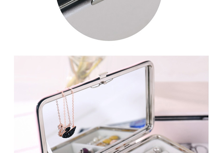 Fashion Mirrorless Blue Pu Jewelry Portable Earrings Ring Jewelry Box,Jewelry Findings & Components