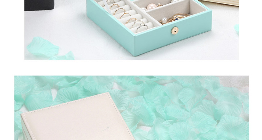Fashion White Single Layer Pu Portable Jewelry Earring Ring Jewelry Box,Jewelry Packaging & Displays