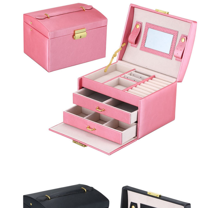 Fashion Crocodile Pattern Beige Pu Leather Drawer Jewelry Box,Jewelry Packaging & Displays