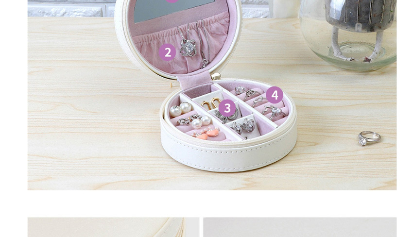 Fashion Light Purple Crown Portable Ring Earring Pu Leather Jewelry Box,Jewelry Packaging & Displays