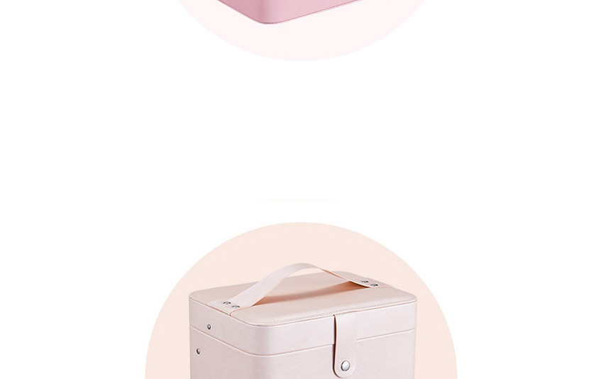 Fashion Lifting Nude Powder Large Capacity Pu Belt Mirror Jewelry Cosmetic Case,Jewelry Packaging & Displays