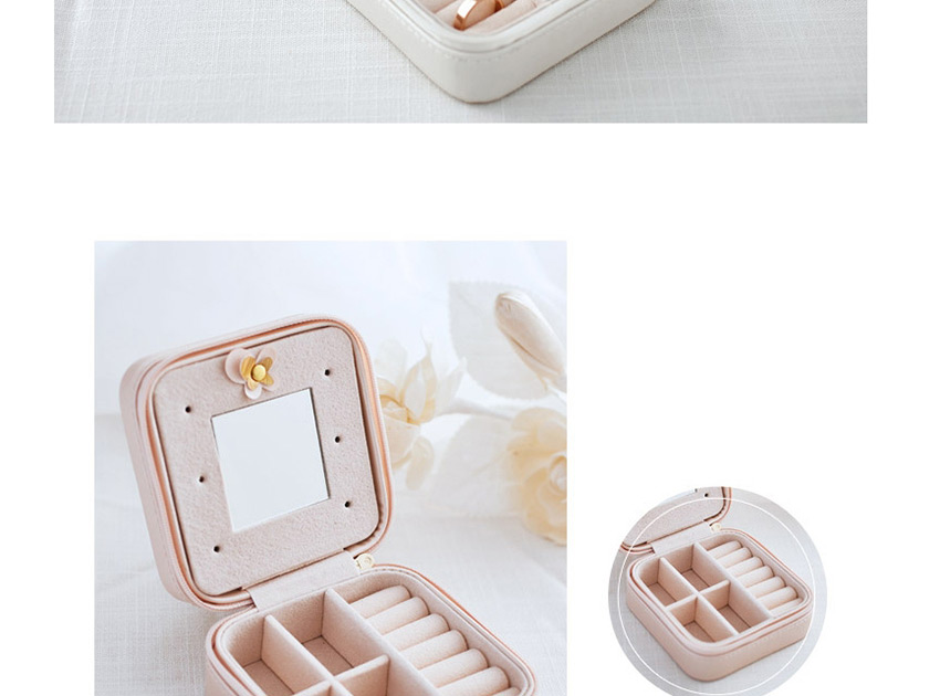 Fashion White (paris Tower) Portable Snake Leather Jewelry Box With Mirror,Jewelry Packaging & Displays