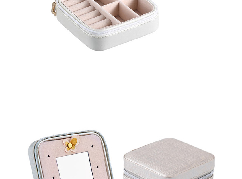 Fashion White (paris Tower) Portable Snake Leather Jewelry Box With Mirror,Jewelry Packaging & Displays