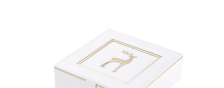 Fashion White Fawn Pu Double-layer Jewelry Box With Mirror,Jewelry Packaging & Displays