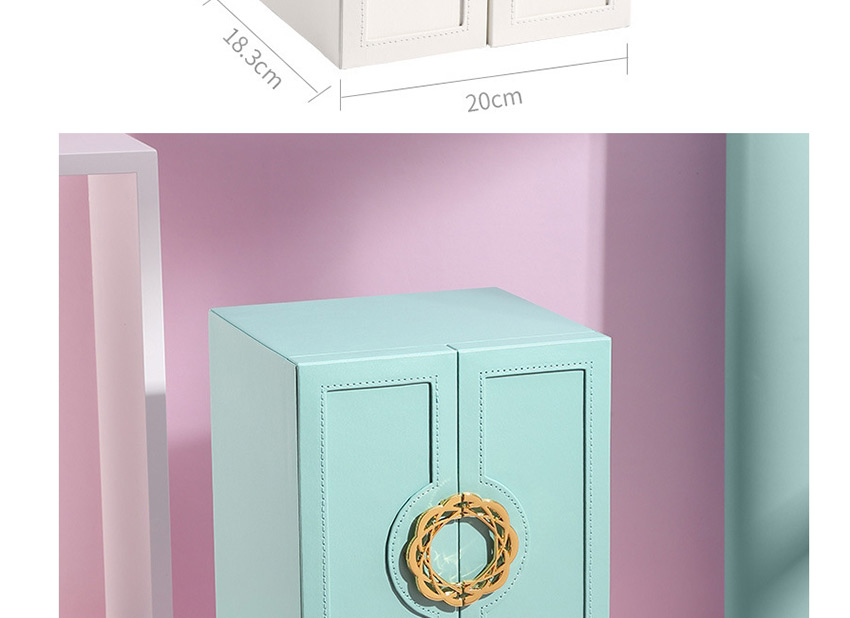 Fashion Tiffany Blue Multi-layer Large-capacity Double-open Leather Jewelry Storage Box,Jewelry Packaging & Displays