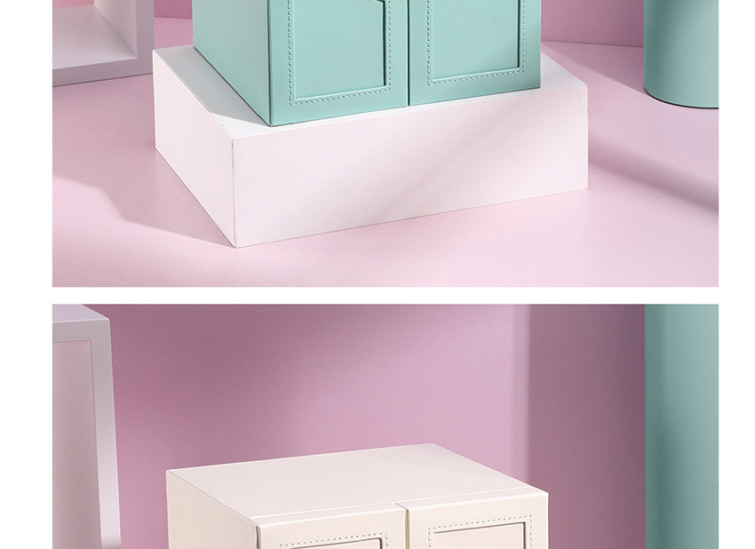 Fashion Tiffany Blue Multi-layer Large-capacity Double-open Leather Jewelry Storage Box,Jewelry Packaging & Displays