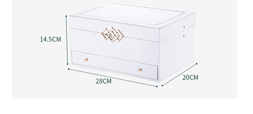 Fashion Blue Pu Leather Large Capacity Flip Drawer Multilayer Jewelry Box,Jewelry Findings & Components