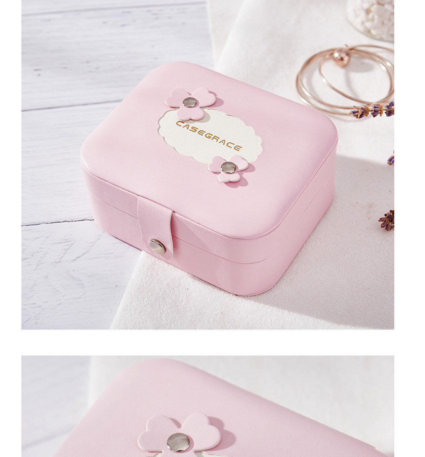 Fashion Blue Button Portable Multifunctional Pu Leather Jewelry Box,Jewelry Findings & Components