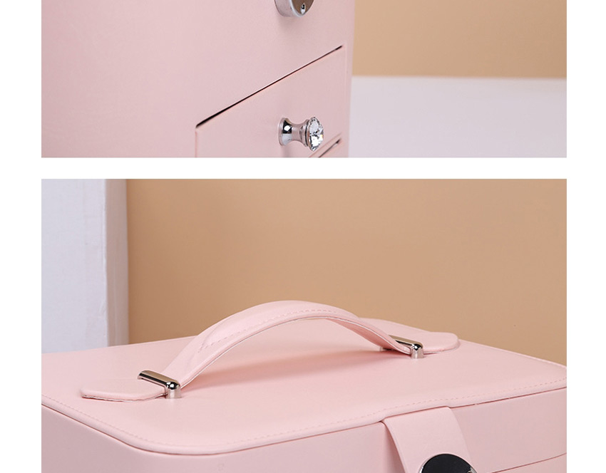Fashion White Multi-layer Plush Pu Leather Drawer With Mirror Jewelry Box,Jewelry Packaging & Displays