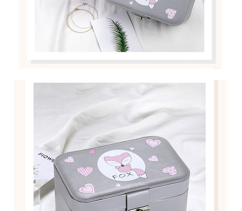 Fashion Pink Printed Double-layer Large-capacity Portable Jewelry Box,Jewelry Packaging & Displays
