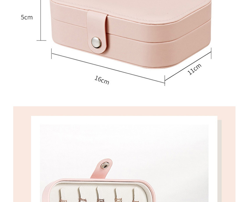 Fashion Pearl White Leather Portable Double-layer Jewelry Box,Jewelry Packaging & Displays