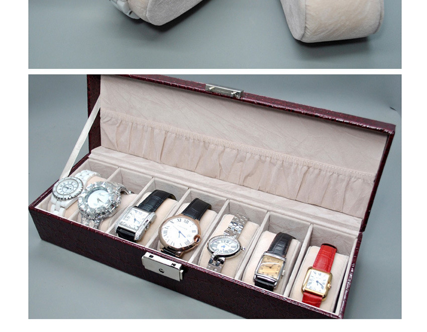Fashion Scarlet Snake-deer Suede Velvet Lining Leather Watch Box,Jewelry Packaging & Displays