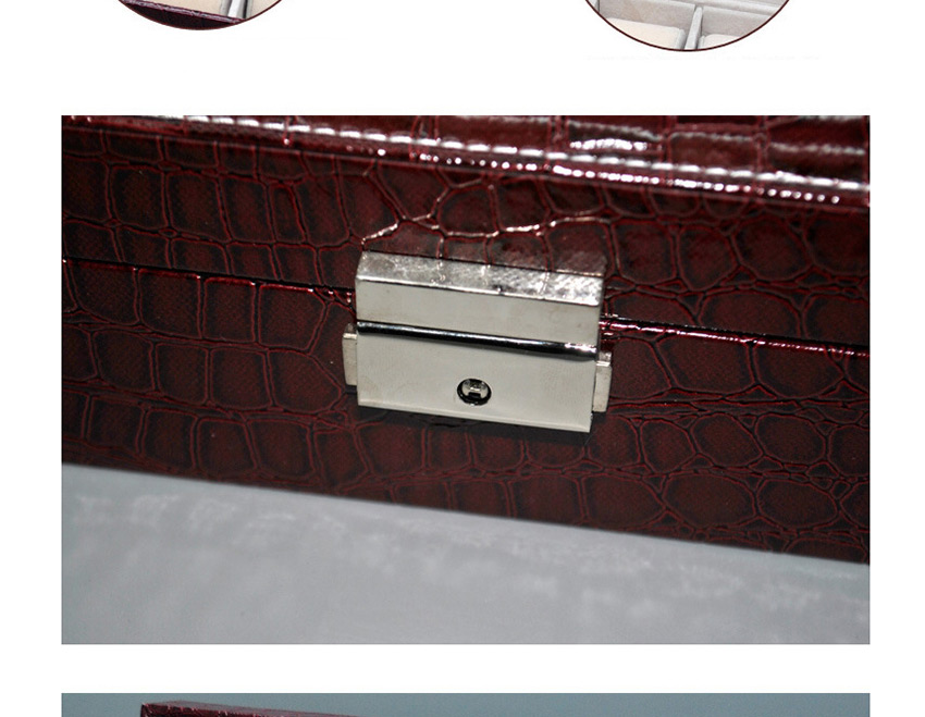Fashion Purplish Red Snake-deer Suede Velvet Lining Leather Watch Box,Jewelry Findings & Components