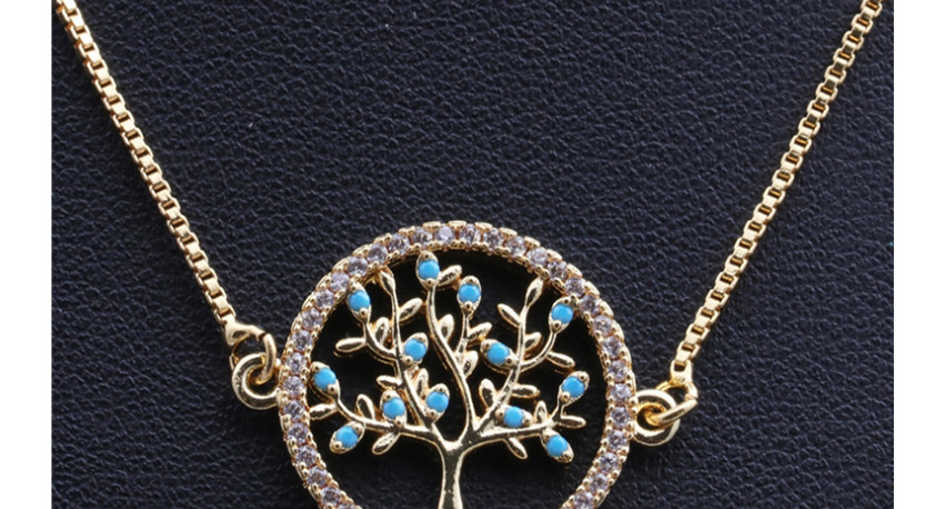 Fashion Life Tree White Gold Micro-set Zircon Life Tree Hollow Hanging Necklace,Pendants