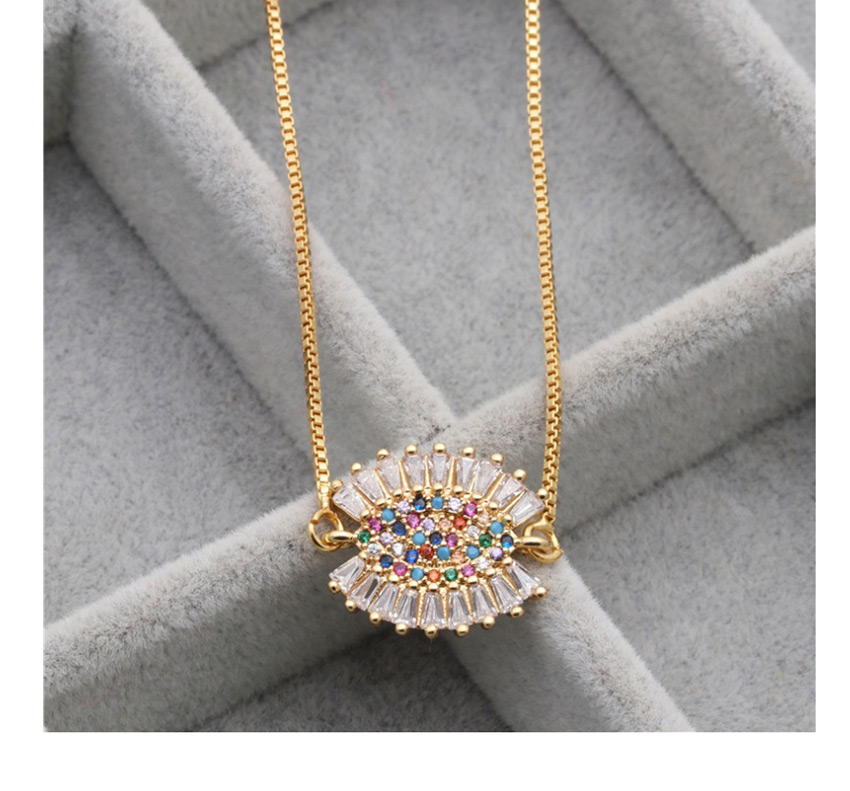 Fashion Eyelashes Gold Micro-set Zircon Eye Hollow Hanging Necklace,Pendants
