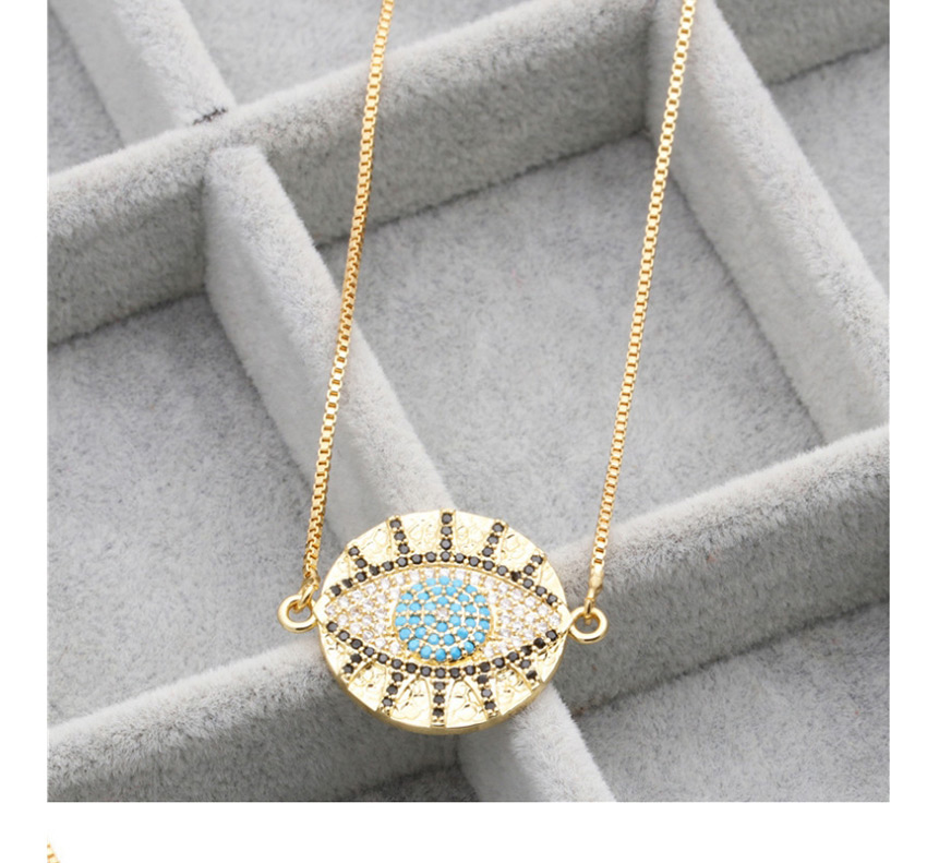 Fashion Eyelashes Gold Micro-set Zircon Eye Hollow Hanging Necklace,Pendants