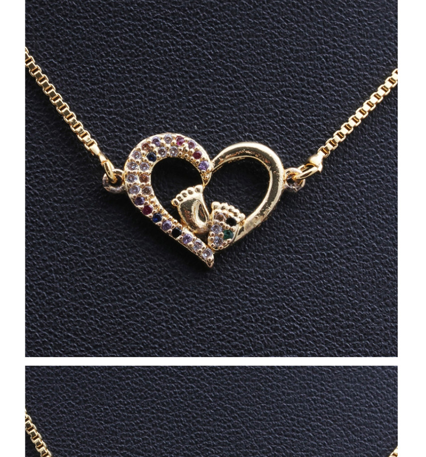 Fashion Golden Arrow Through The Heart Copper Micro-set Zircon Love Circle Geometric Necklace,Pendants