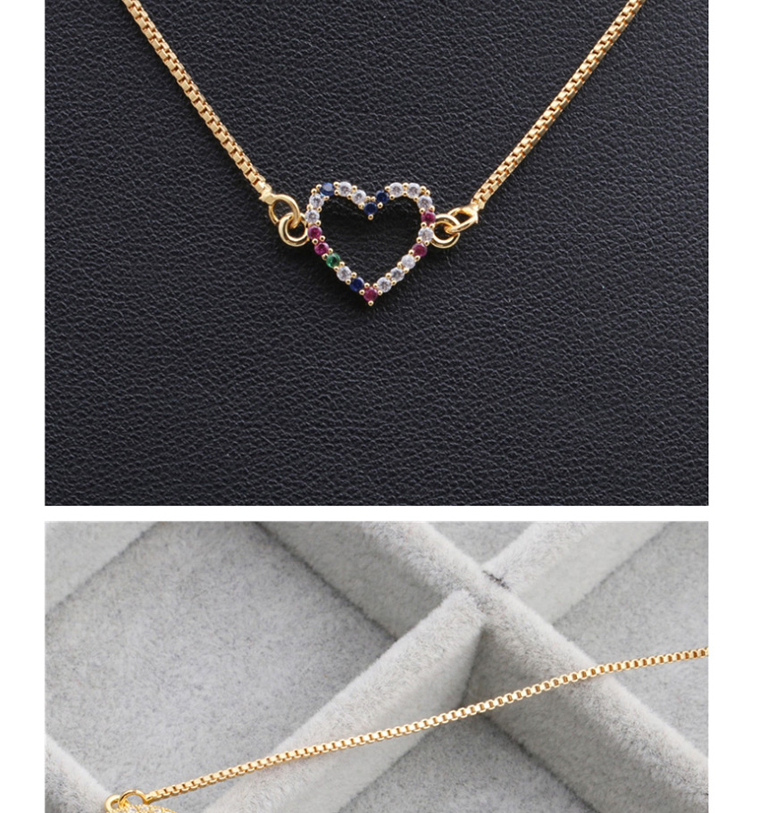 Fashion Love Platinum Copper Micro-set Zircon Love Circle Geometric Necklace,Pendants
