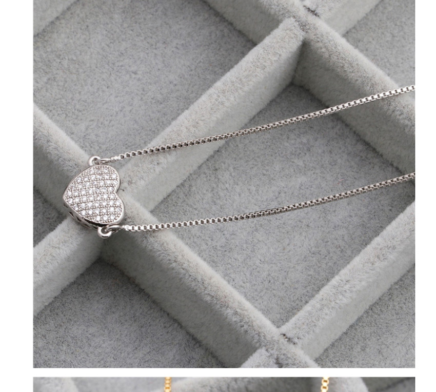 Fashion Ring Love White Gold Micro-set Zircon Love Geometric Necklace,Pendants