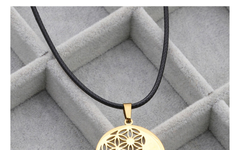 Fashion Grab The Black Stainless Steel Gossip Pendant Hollow Necklace,Pendants
