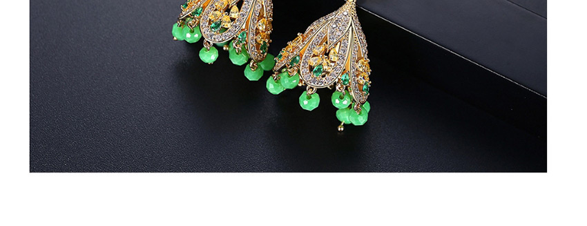 Fashion Golden Wind Chime Tassel Copper Inlaid Zirconium Alloy Earrings,Drop Earrings