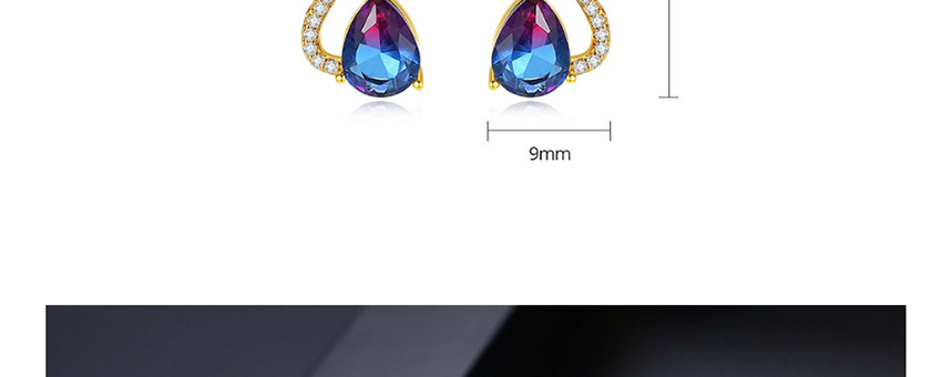 Fashion Blue Cat Copper Studded Zirconium Alloy Earrings,Hoop Earrings