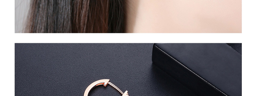 Fashion Black Zirconium Copper-inlaid Zirconium Geometric Cylindrical Earrings,Hoop Earrings