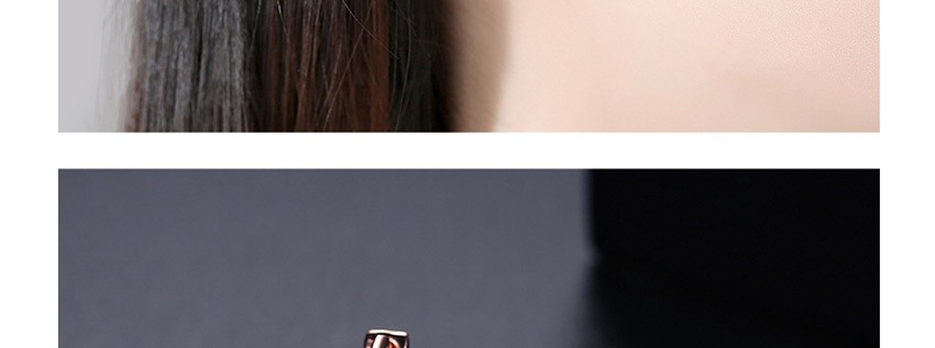 Fashion Yellow Zirconium Double Row Copper Inlaid Zircon Earrings,Clip & Cuff Earrings