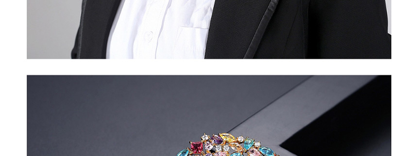 Fashion Color Copper-inlaid Zircon Pearl Geometric Brooch,Fashion Brooches