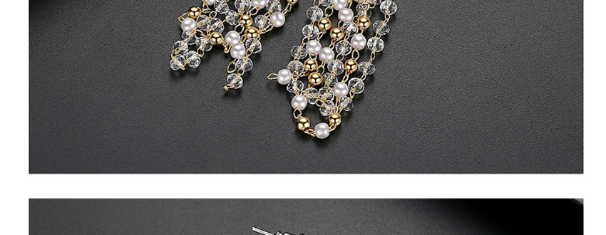 Fashion Platinum Long Tassel Copper And Zircon Earrings,Drop Earrings