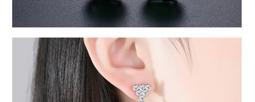 Fashion Platinum Chrysoprase Copper Inlay Zircon Geometric Earrings,Drop Earrings