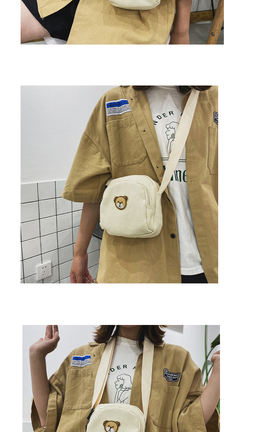 Fashion Yellow Bear Embroidered Canvas Shoulder Bag,Shoulder bags