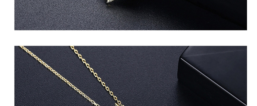 Fashion 18k Copper-inlaid Zircon Starburst Geometric Necklace,Chains