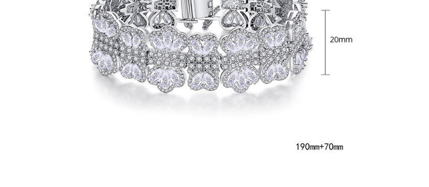 Fashion 19cm Silver Copper Inlaid Zircon Butterfly Geometric Bracelet,Fashion Bracelets