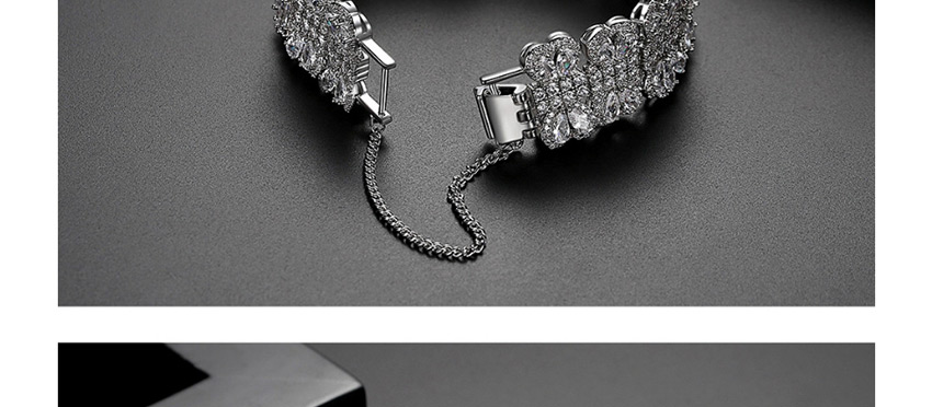 Fashion 19cm Silver Copper Inlaid Zircon Butterfly Geometric Bracelet,Fashion Bracelets