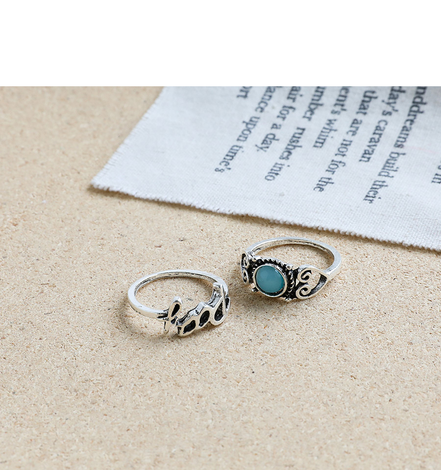Fashion Silver Alloy Letter Aircraft Ring Set,Rings Set